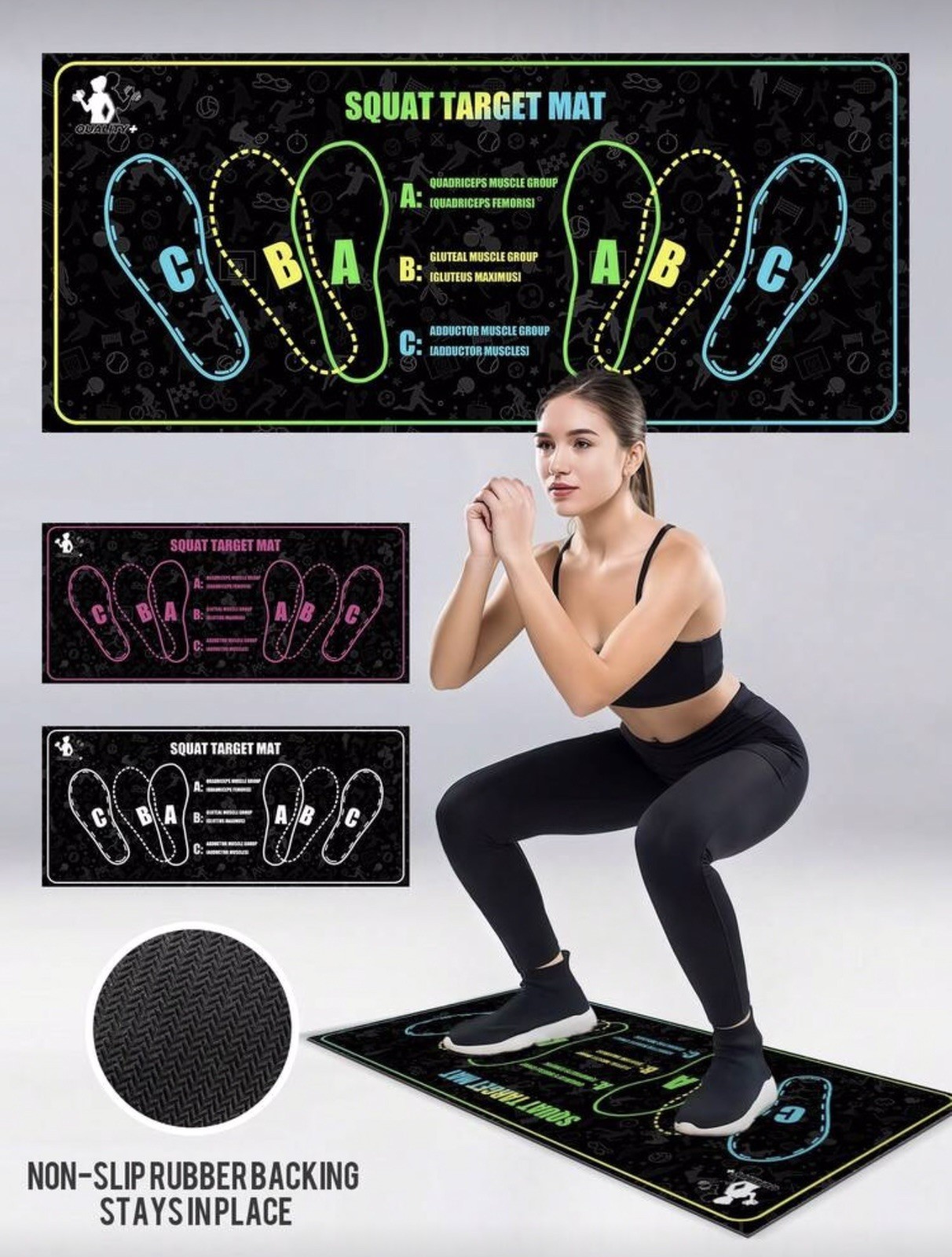 Silicone Yoga Mat Non Slip Waterproof 1000GSM Home Gym Fitness Pad Colors Set XL