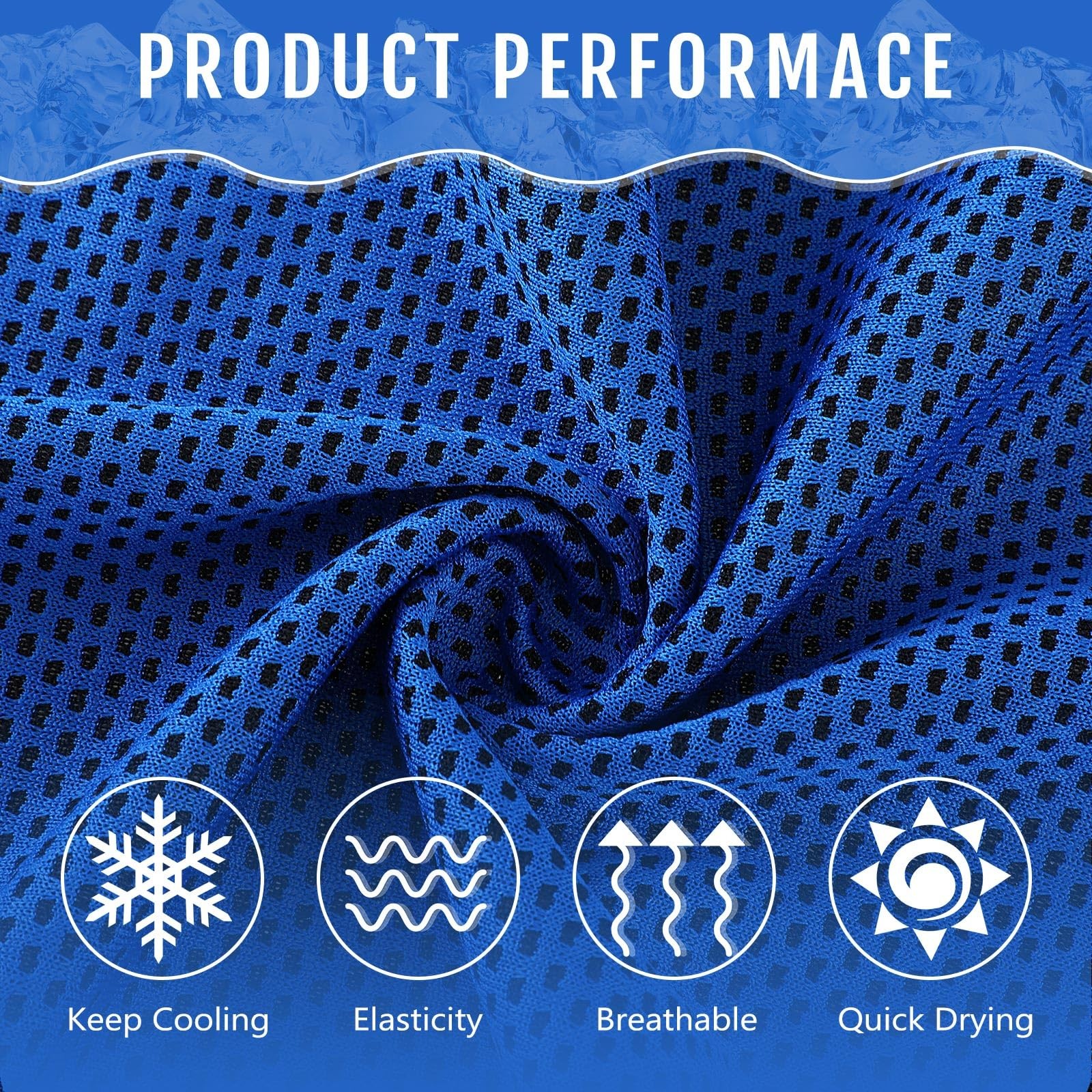 Hosuly 30 Pack Cooling Towels, 40&Prime;x12&Prime; Ice 40 x 12 inches, Dark Blue, Purple