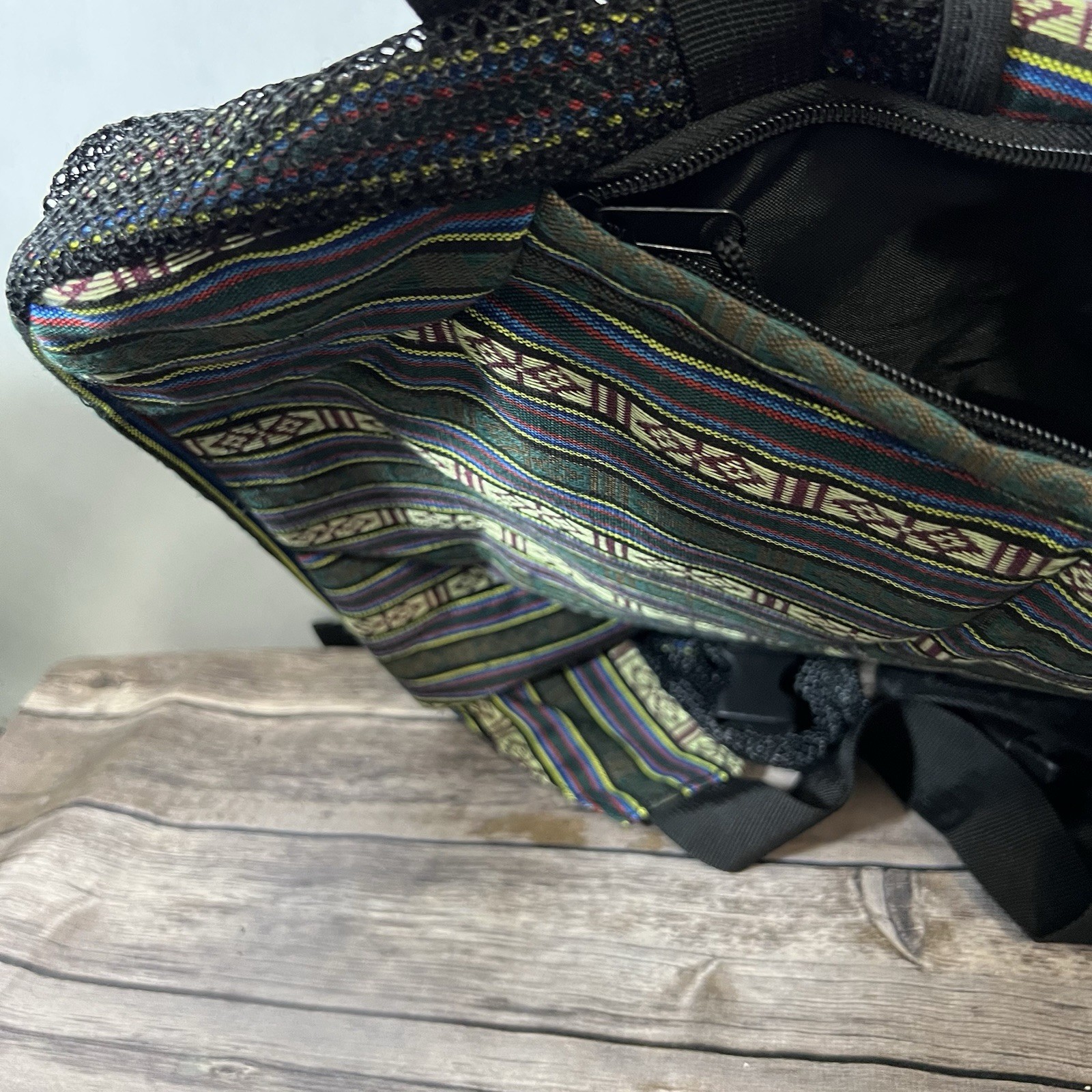 AURORAE Cross Body Sling Backpack Multicolored Geometric Yoga Gym Bag No Mat