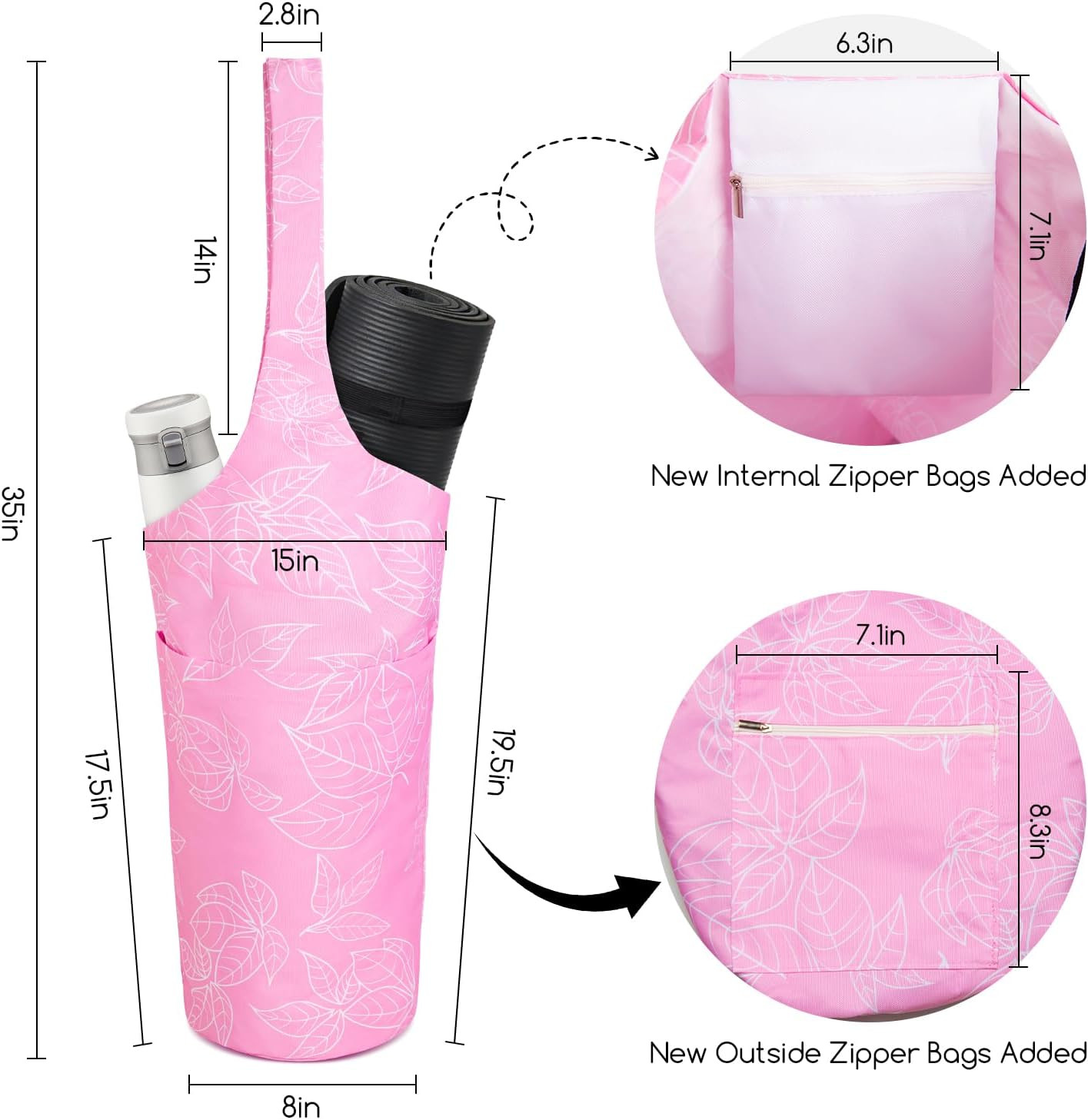 Yoga Mat Bag for Women with Large Size Pocket and Zipper Pocket,Yoga Bag Mat Car