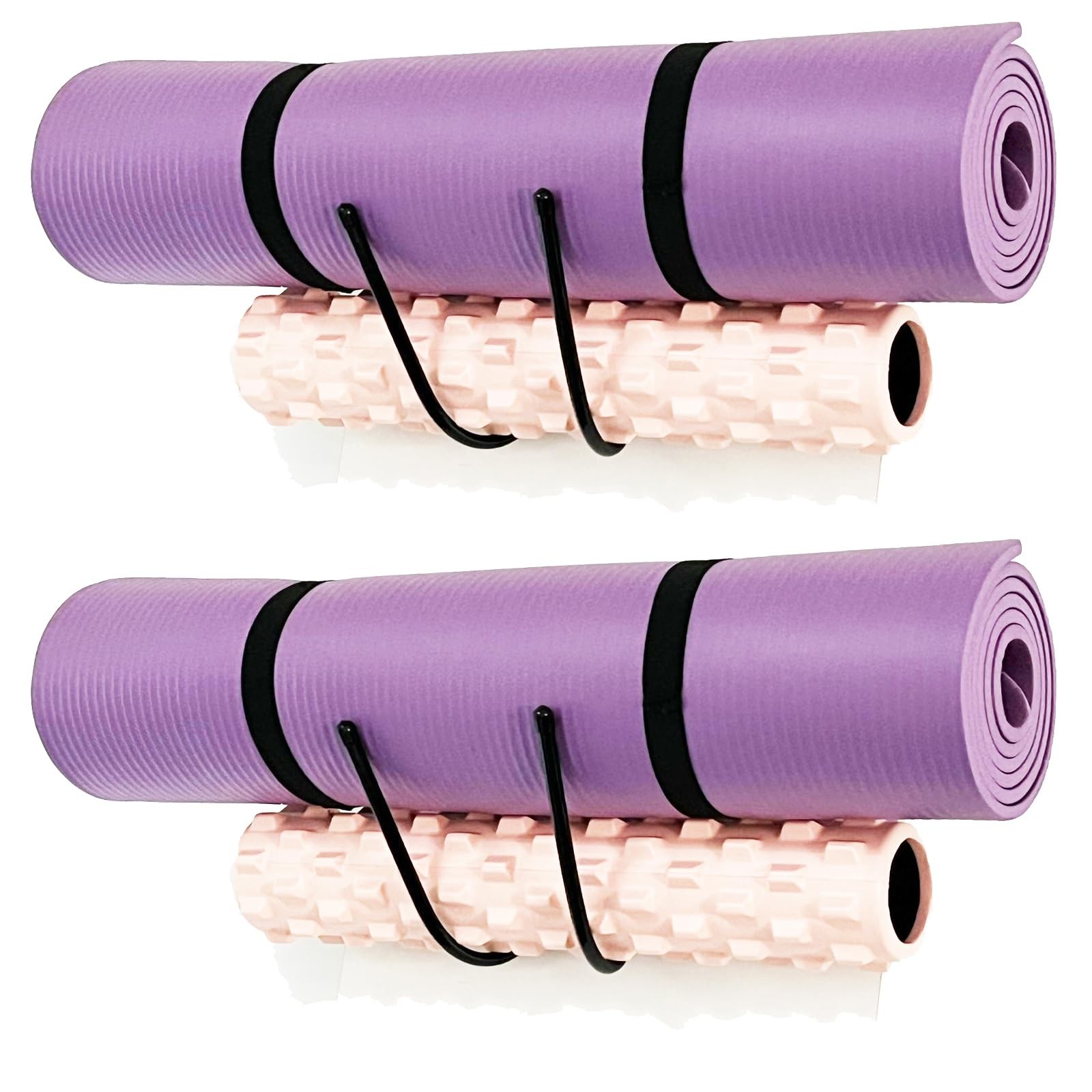 Yoga Mat Holder, Wall Mount for Yoga Mats/Wheels, Foam Roller, St…