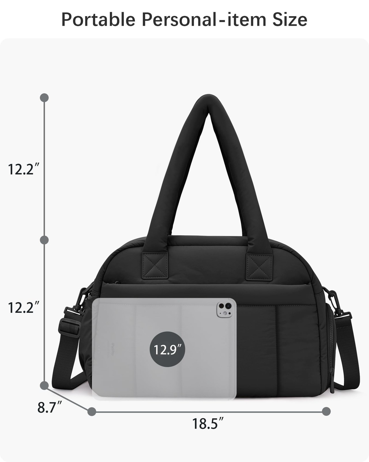 oscaurt Gym Bag for Women Puffer Duffle Bag for Travel Water Resistant Carry …