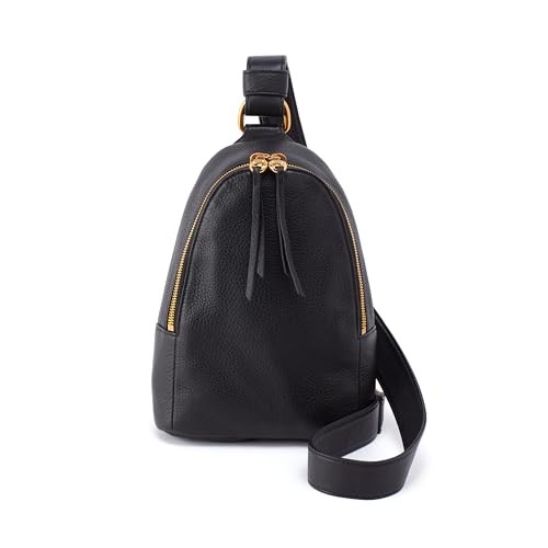 Fern Leather Sling Bag for Women, Convertible to Crossbody One Size Black
