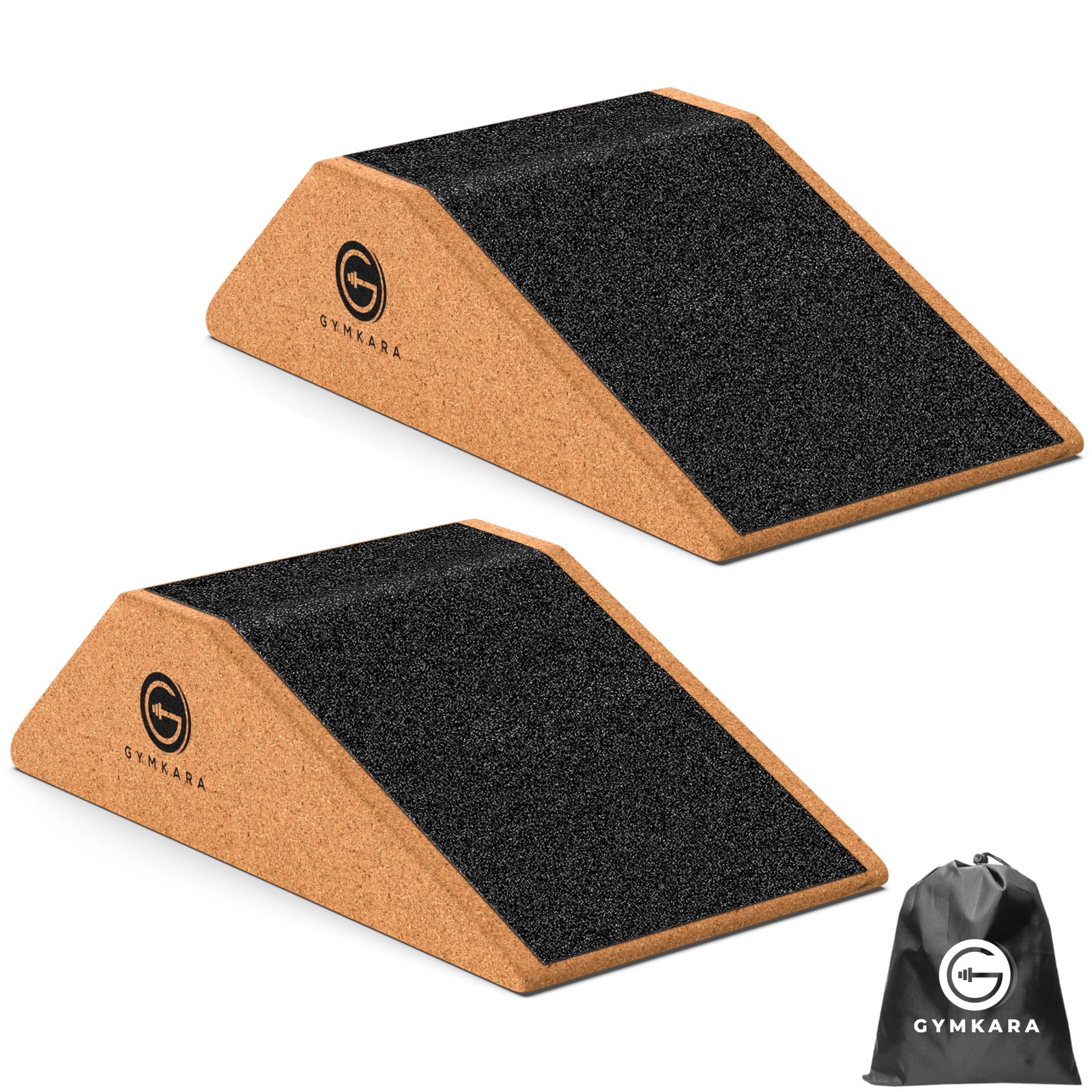 2 Pack Squat Wedge Block Cork Non Slip Heel Elevated Wedge Calf Raise Slant