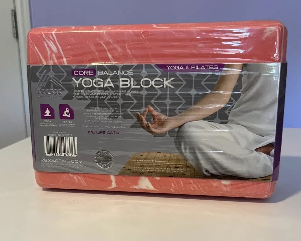 RBX Core Balance Yoga Block Lightweight Stability Peach Swirl Color NEW