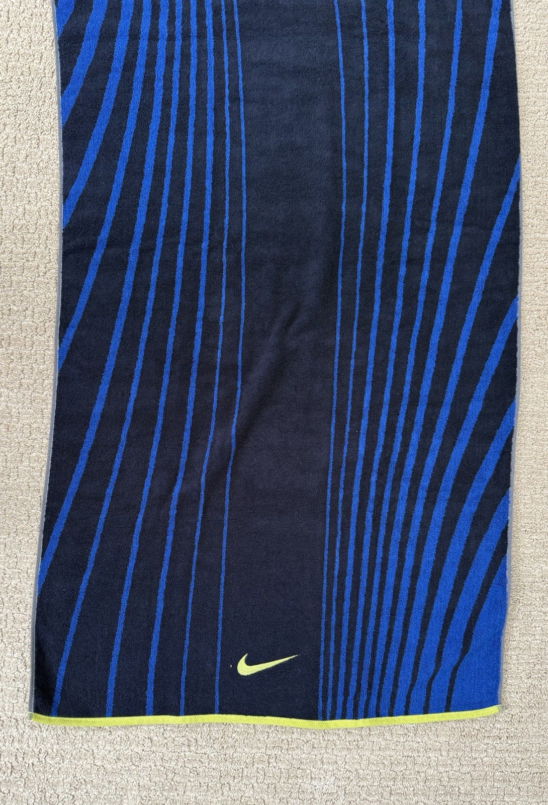 Nike Striped Jacquard Towel -Blue/Yellow Brand New w/o Tags. 48”x12”
