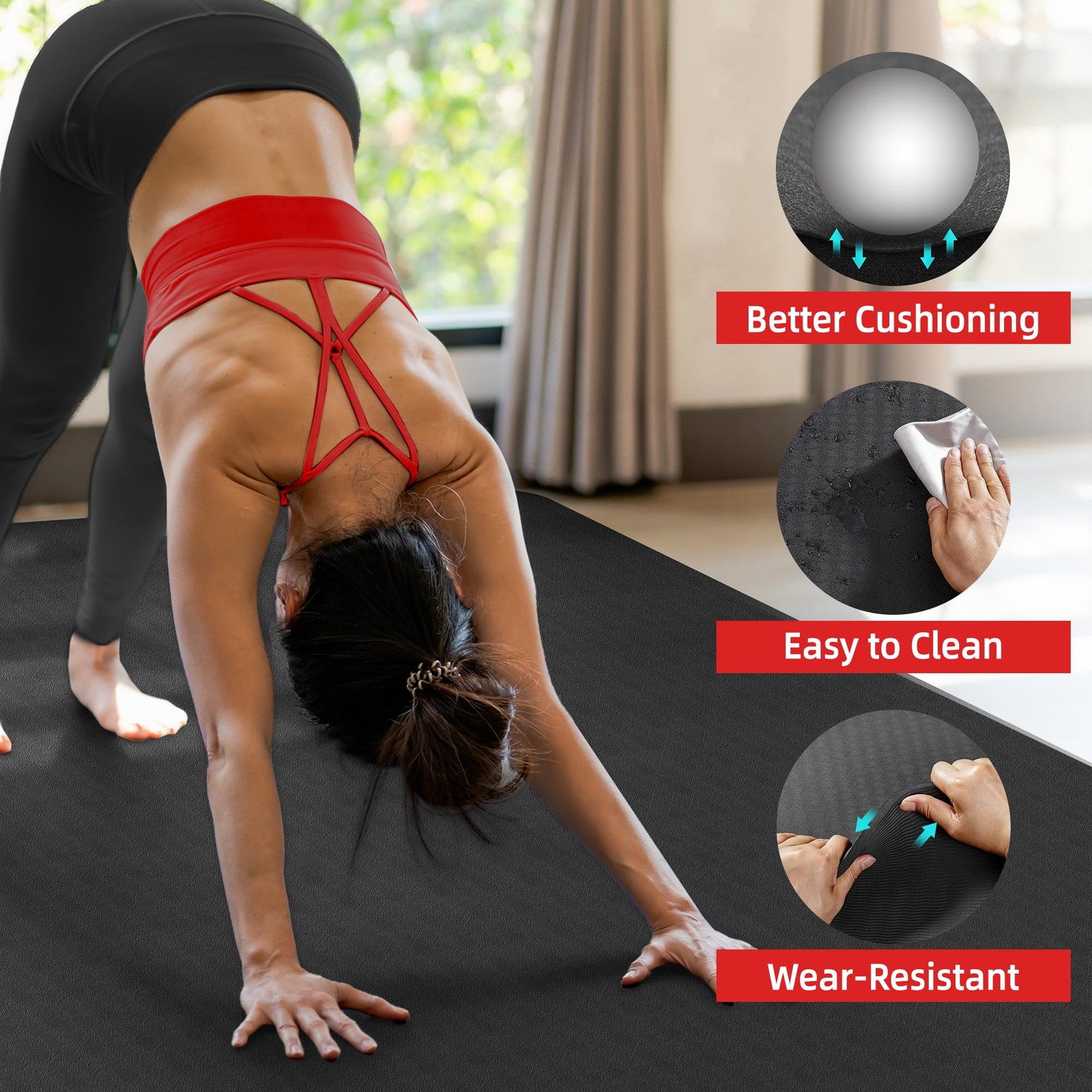 Extra Large Yoga Mat – 72&Prime;x48&Prime; or 78&Prime;x57&Prime;, Non-Slip TPE Exercise Mat for Wome…
