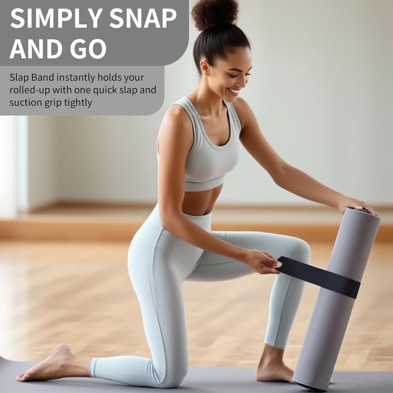 Whisper-Quiet Yoga Mat Carrier Strap – Instant Snap Closure, Adjustable Length