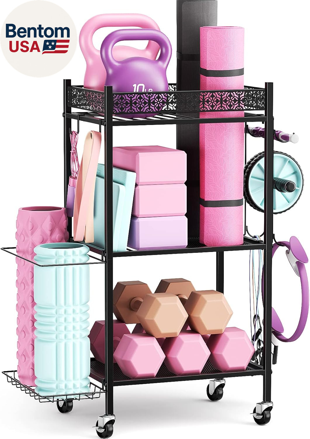 Yoga Mat Storage Rack, Home Gym Storage Rack, Workout Storage for Yoga Mat, Foa
