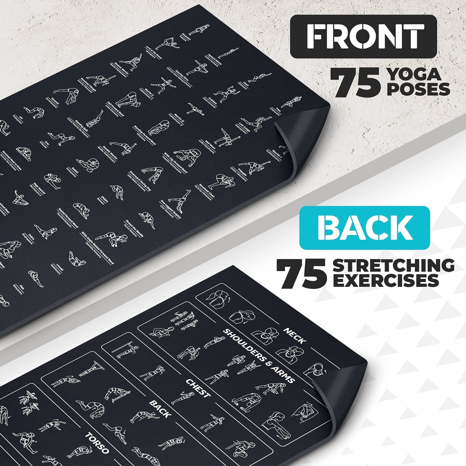 Instructional Yoga Mat with Carrying Strap: Cute Yoga Mat with 75 Illustrated…