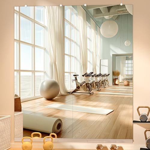 Home Gym Mirror, 71&Prime;x32&Prime; Each, 2-Pack Frameless Wall 71&Prime;x32&Prime; – 2PCS Silver
