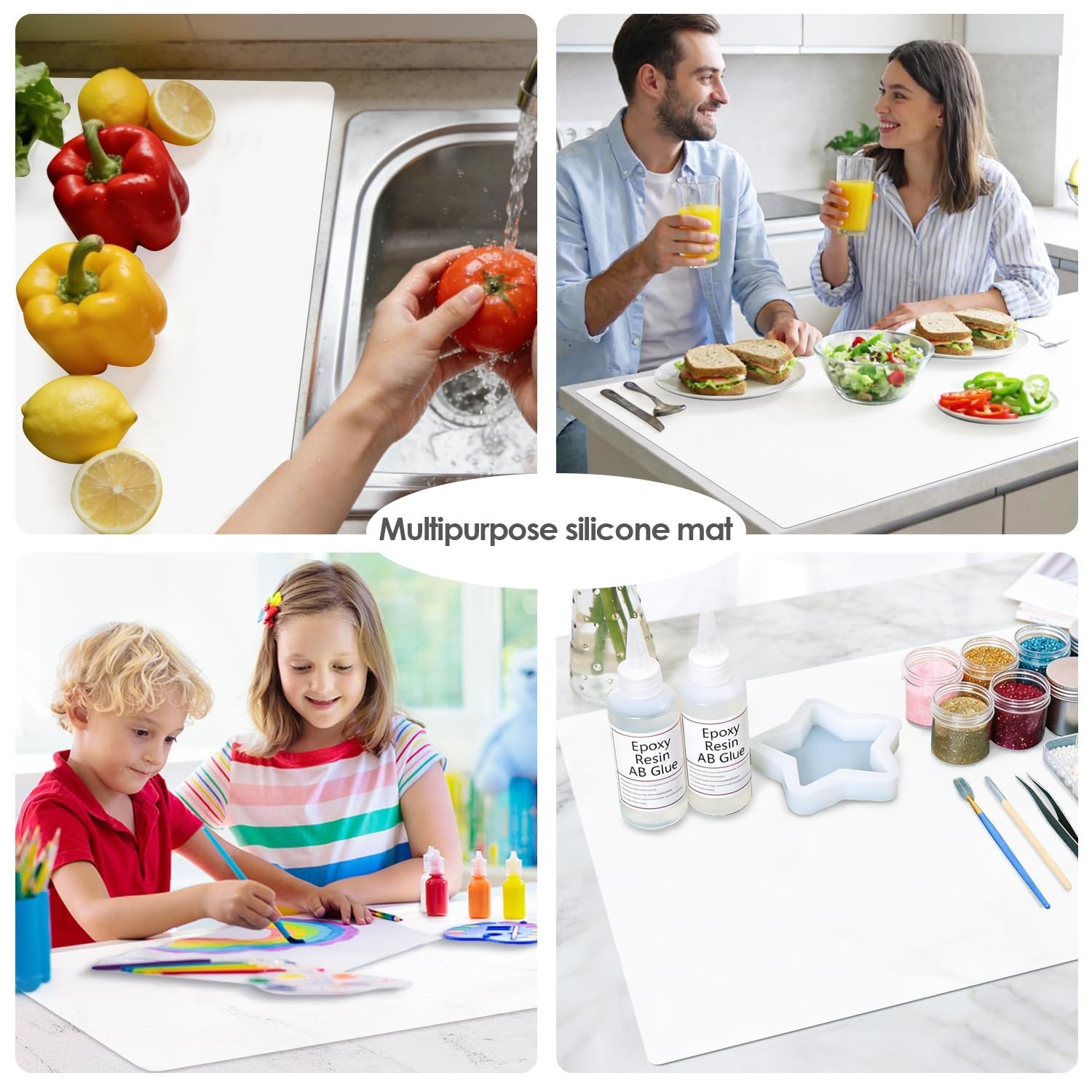 Extra Large Silicone Mat for Kitchen Counter 36&Prime; x 24&Prime; Silicone Table Mat for…