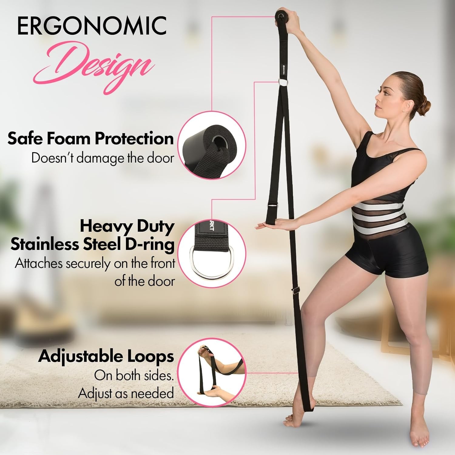 Stretching Strap With Door Anchor – Stretching Equipment to Improve Legs Flex…