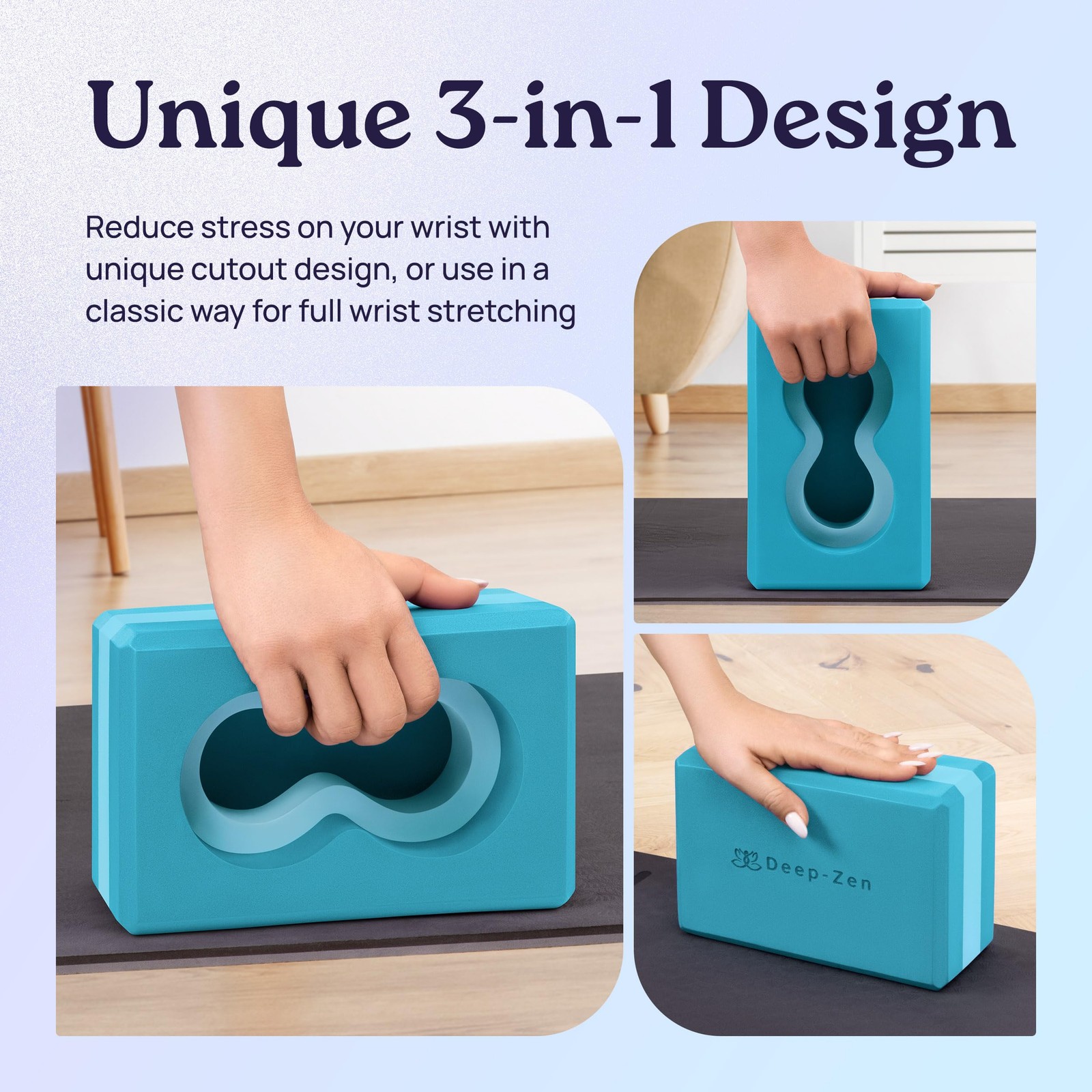 Yoga Blocks Wrist Support; 2 Pack with Knee Pads Blue