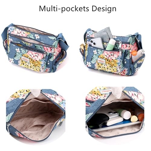 Shoulder Bags for Women Nylon Crossbody Bags Waterproof Colorful Butterfly