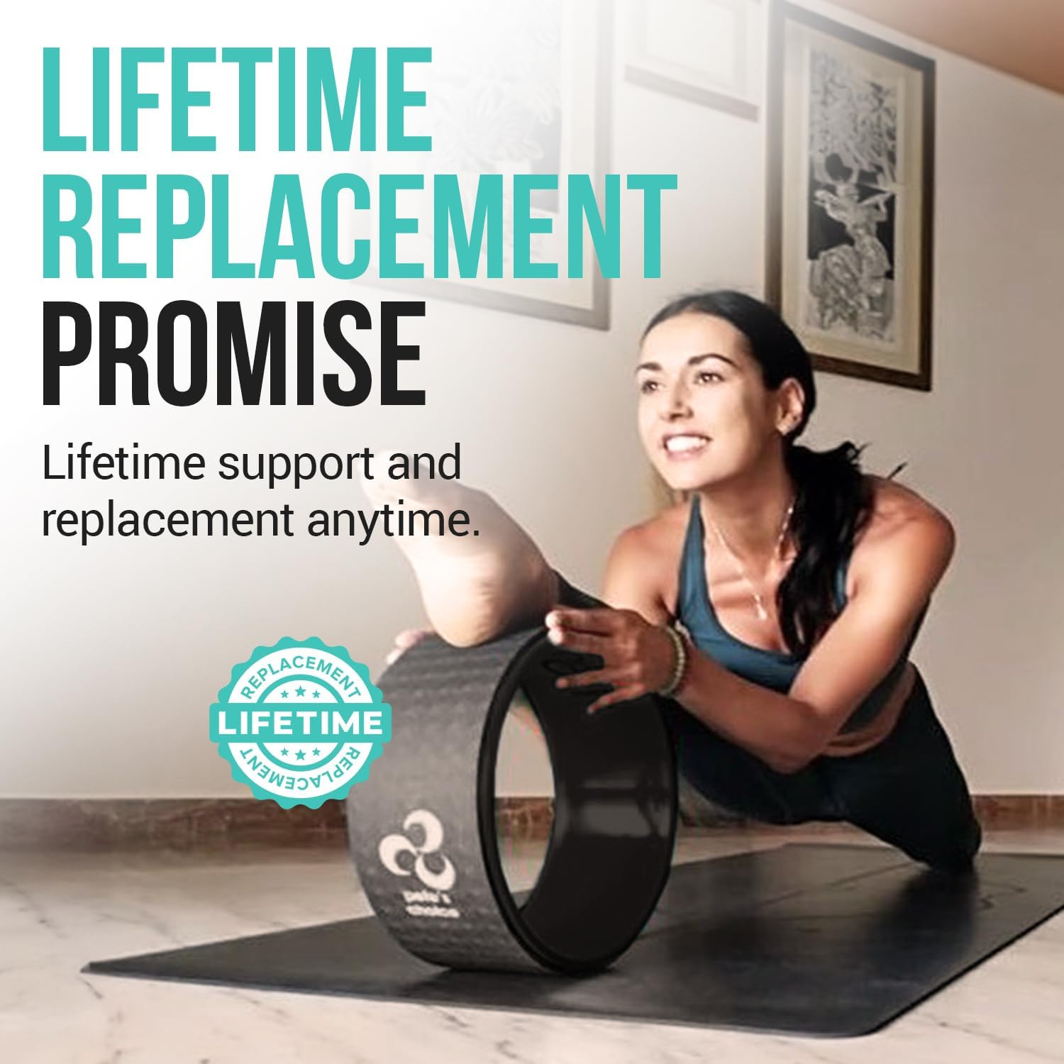 Extra Wide Yoga Wheel, Mini Yoga Wheel – Beginner Friendly Yoga Kit. More Comfor