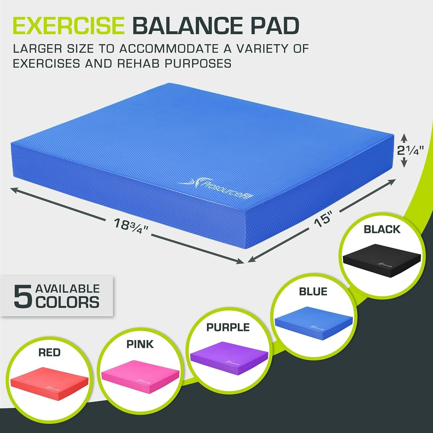 Exercise Balance Pad, Non-Slip Cushioned Foam Mat & Knee Pad for Fitness and …