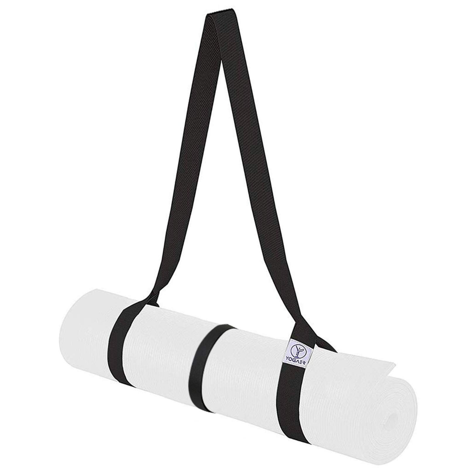 YOGAER Yoga Mat Carrier Strap, Adjustable Thick Straps 64*1.5 inch, Black