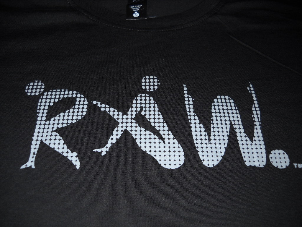 RAW VEGAN YOGA UNISEX PILATE WORKOUT FITNESS GYM BLACK T-SHIRT COTTON-MEDIUM-NEW