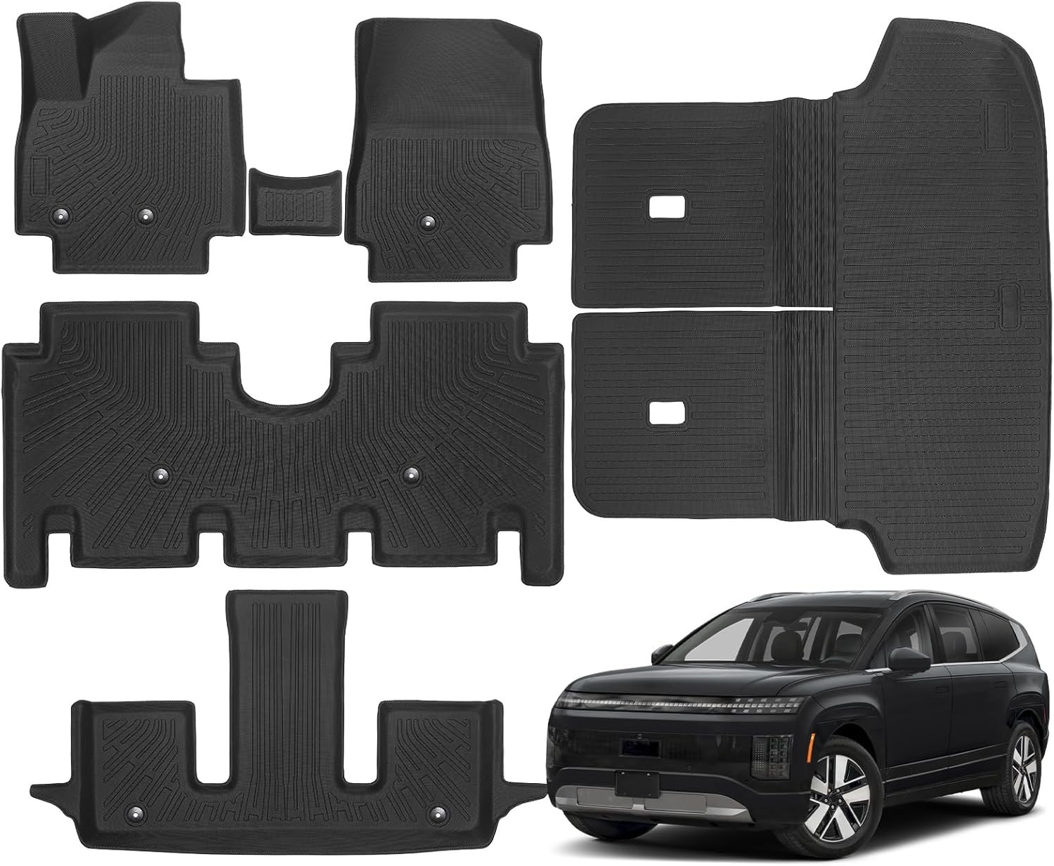 Promrmr TPE Floor Mats Set for Hyundai Ioniq 9 7-Seats 2026, All-Weather Wate…
