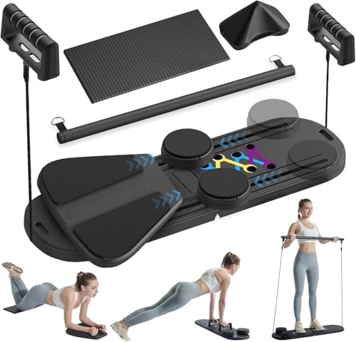 AILINKOR FOLDABLE PILATES REFORMER SET, WORKOUT, PILATES FOR FITNESS – BLACK