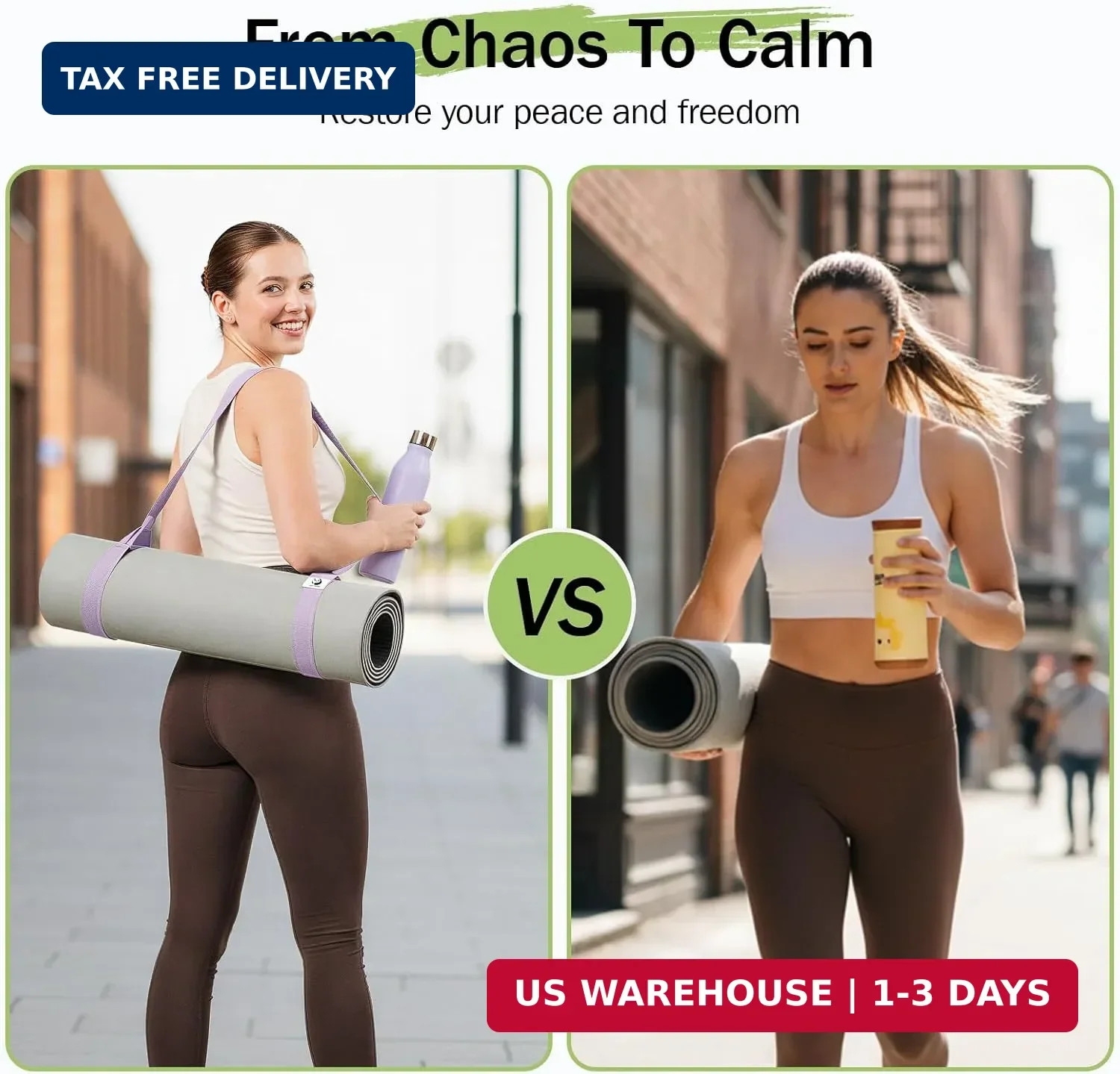 Slim Panda Yoga Mat Straps for Carrying, Adjustable Yoga Mat Carrier Sling Fits