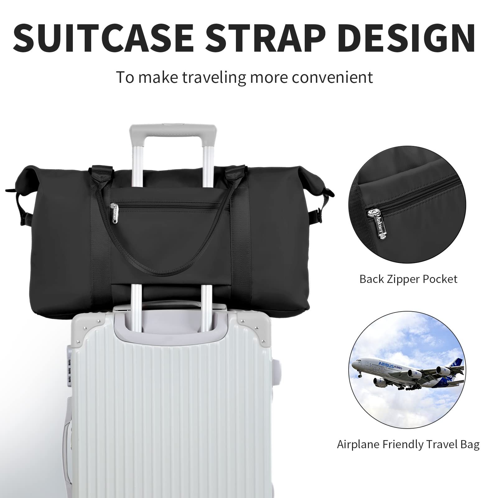 Large Duffle Bag for Travel, Sports Gym Tote Bag for Women, Carry on Overnigh…