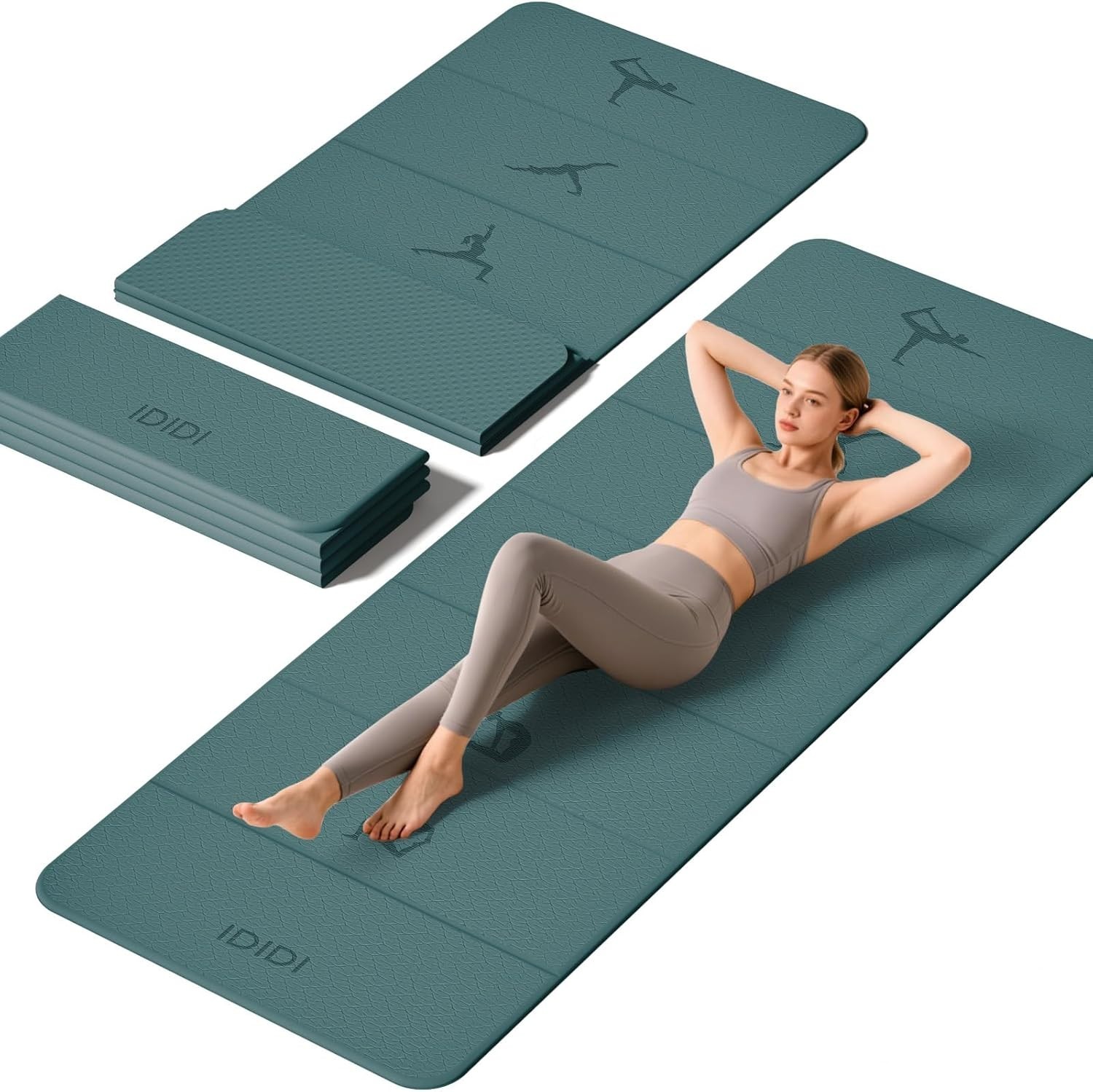 Extra Thick 10mm Foldable Yoga Mat, SGS Certified POE Non-Slip Mat, Multi-Pur…