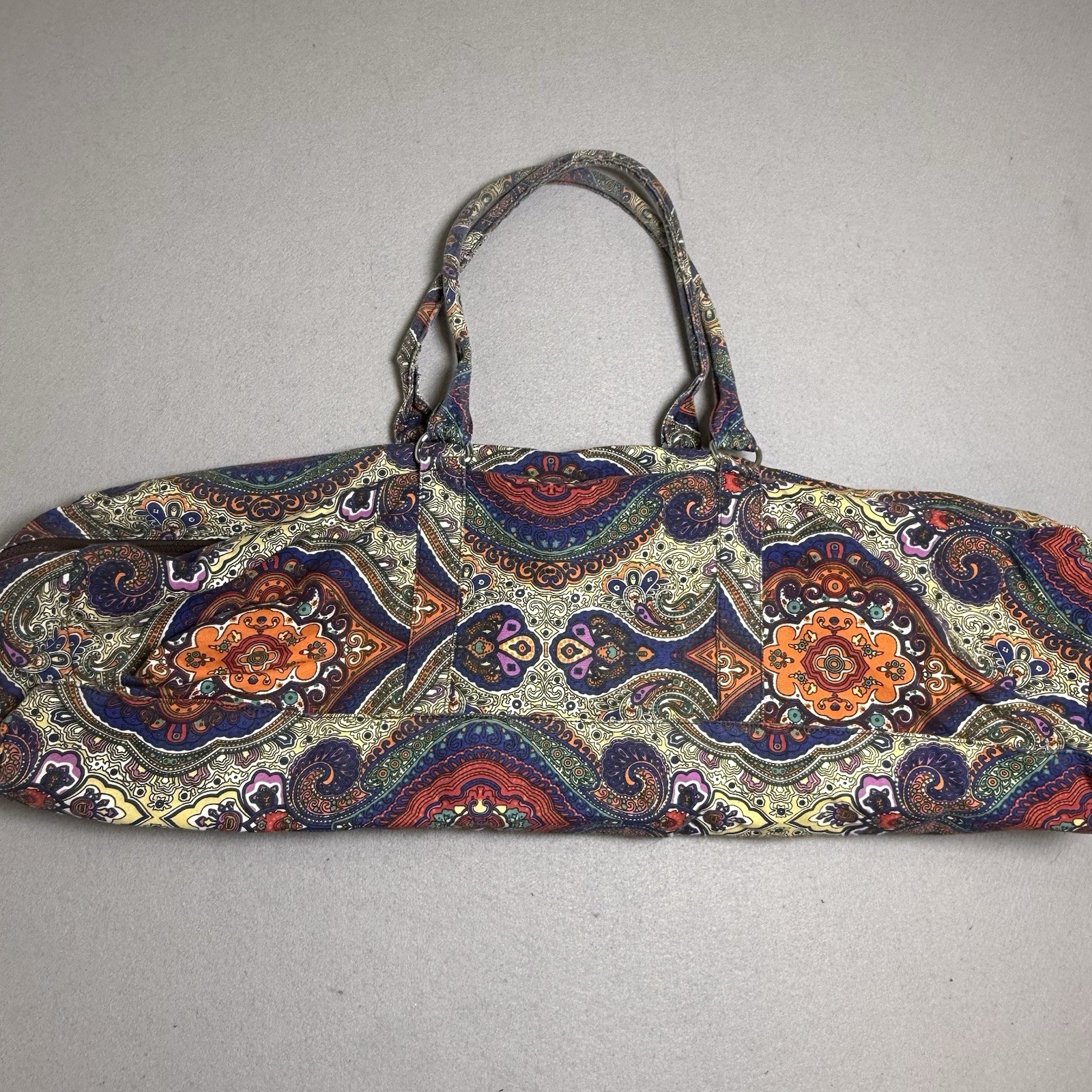 KindFolk Paisley Yoga Mat Bag Tote – Canvas – Zippered Bag & Pocket