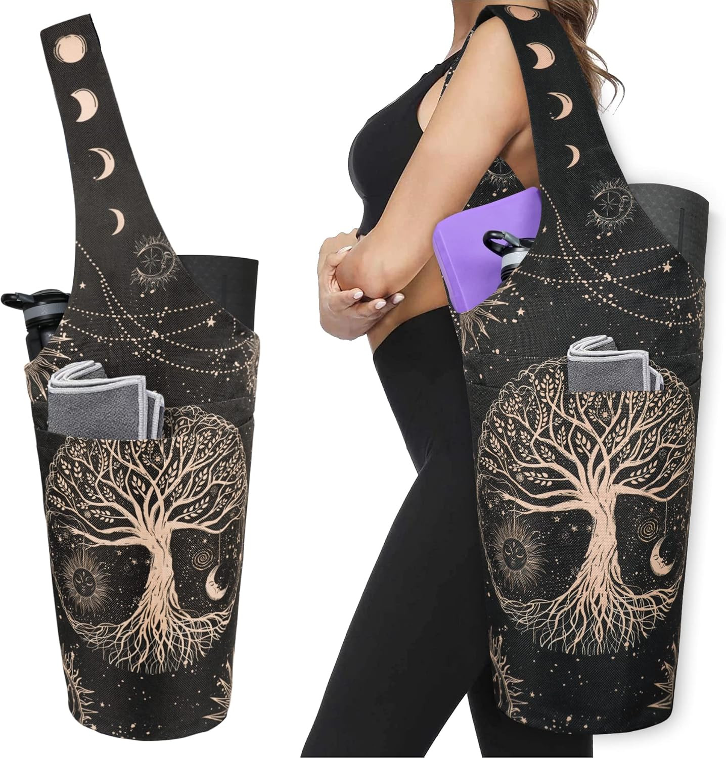Yoga Mat Bag – Long Tote with Pockets – Holds More Yoga Accessories – Yoga Ba…