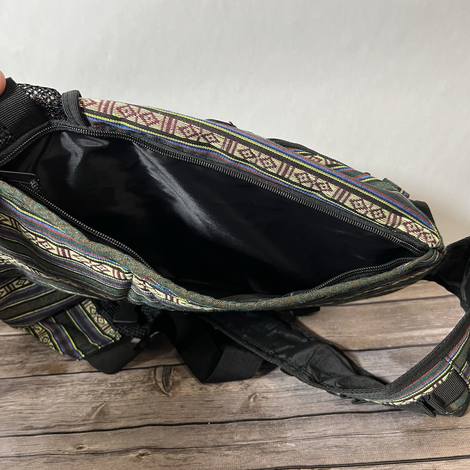 AURORAE Cross Body Sling Backpack Multicolored Geometric Yoga Gym Bag No Mat