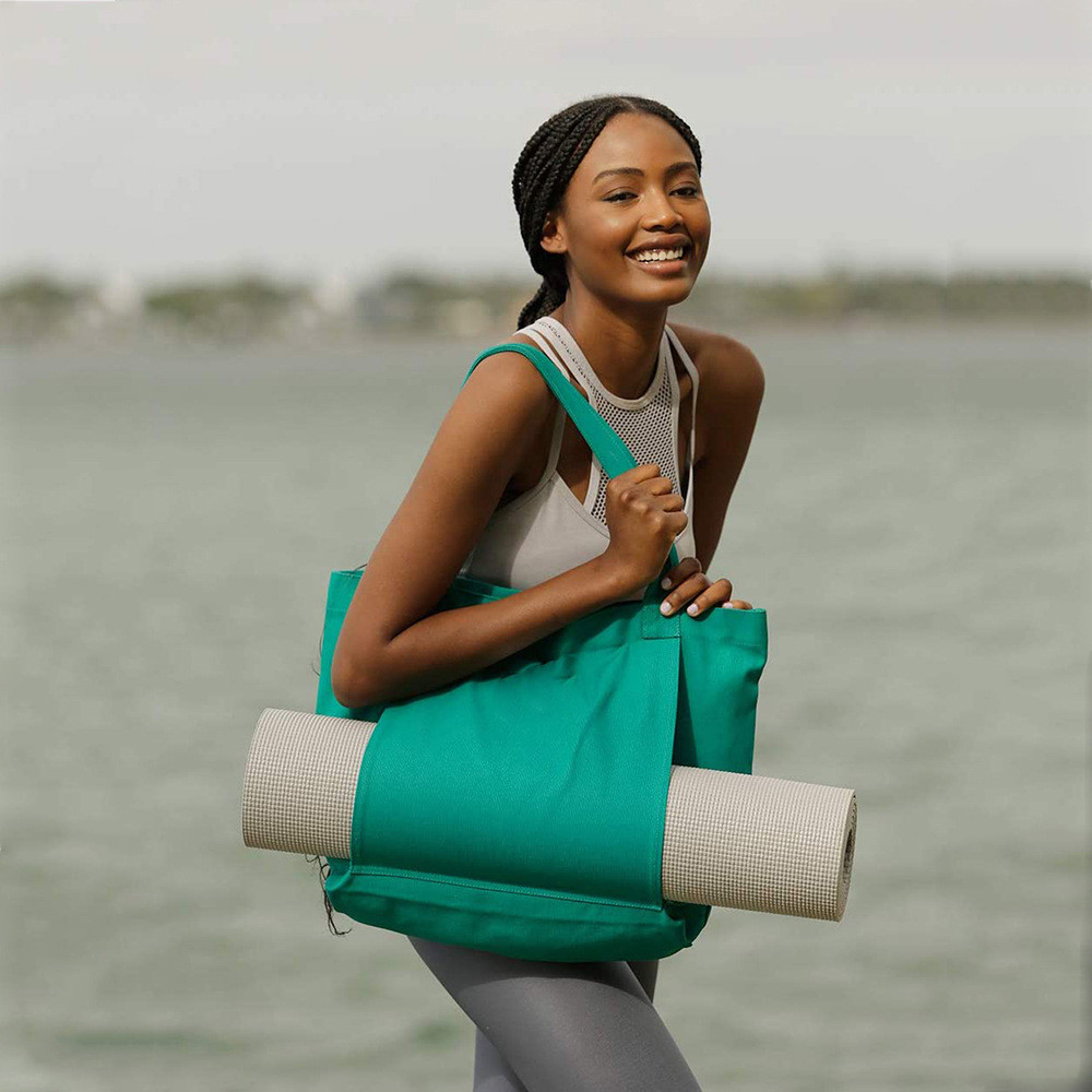 Large Canvas Yoga Mat Tote Bag Carrier Gym Beach Travel Holder