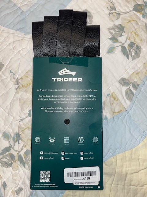 Trideer 10 Loop Yoga Stretching Strap Physical Therapy Exercise New Open Box
