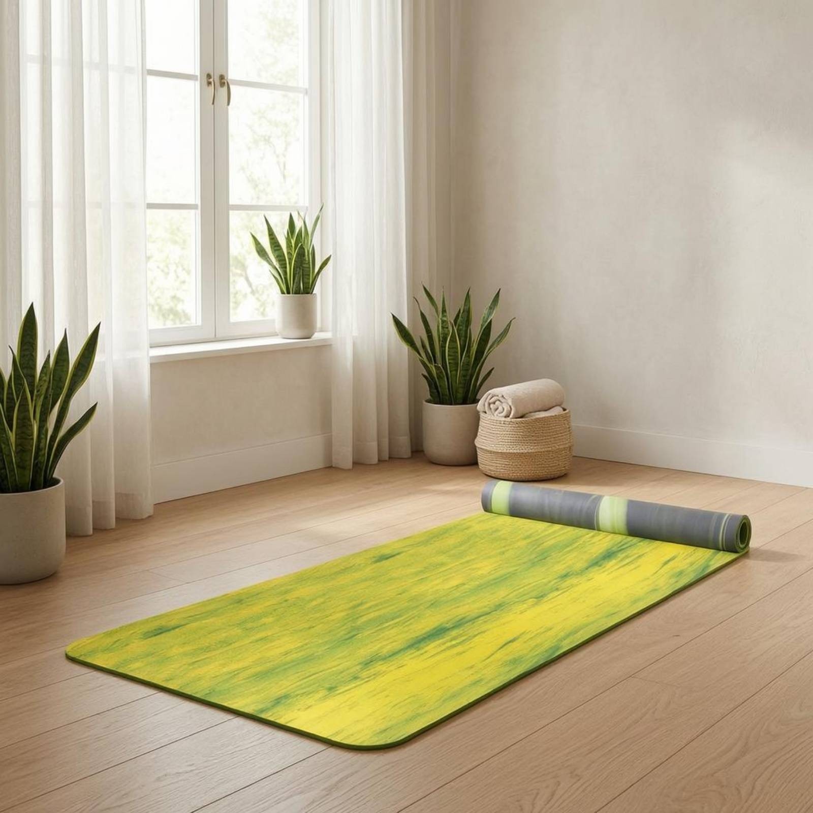 Natural Rubber Exercise Mat Layered Non-Slip Exercise Mat Double-Sided