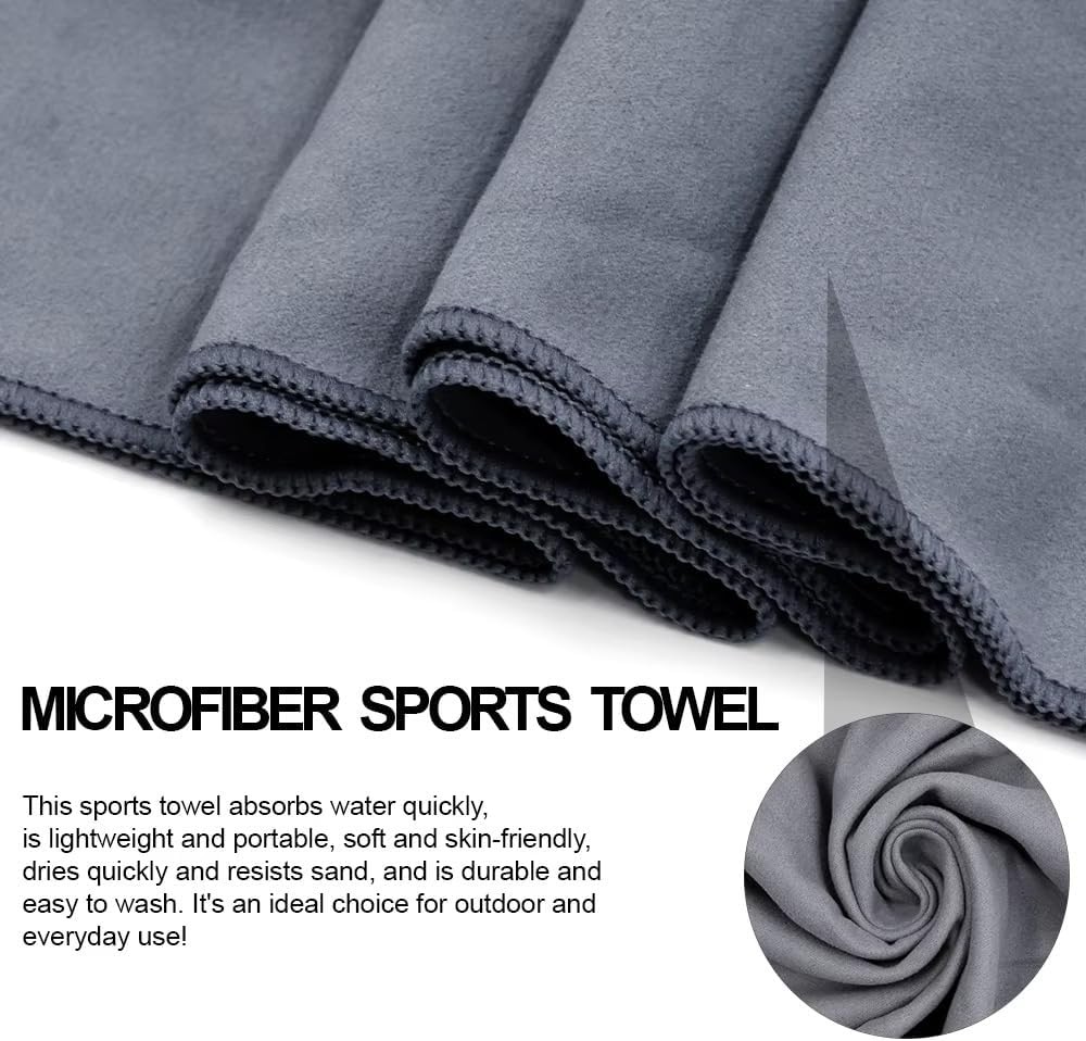 Quick D. Microfiber Gym Towels 16×27 Inch – 5 Pack, Quick Dry, Soft &