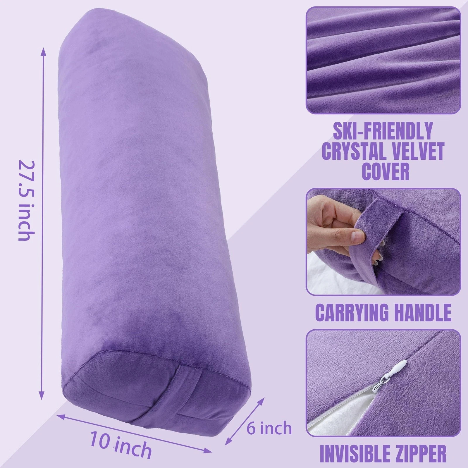 Yoga Bolster Pillow, Rectangular Bolster for Restorative Yoga & Meditation, P…