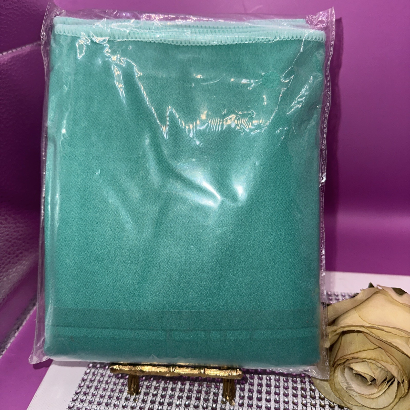 Peace Yoga 2-Pack Turquoise Suede Yoga Towels 2×15”x24” Non-Slip Ultra-Absorbent