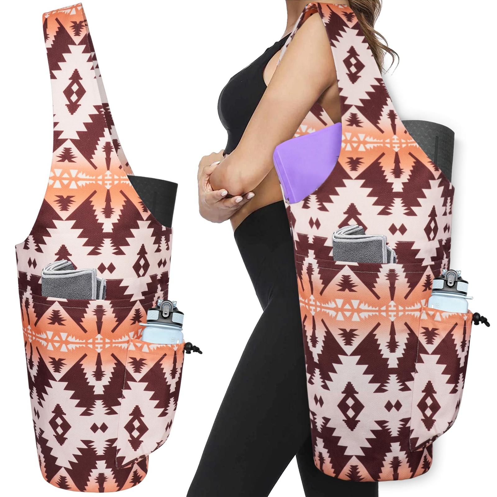 Yoga Mat Bag – Large Opening Long Tote Yoga Mat Carrier Holder Bag with Water…