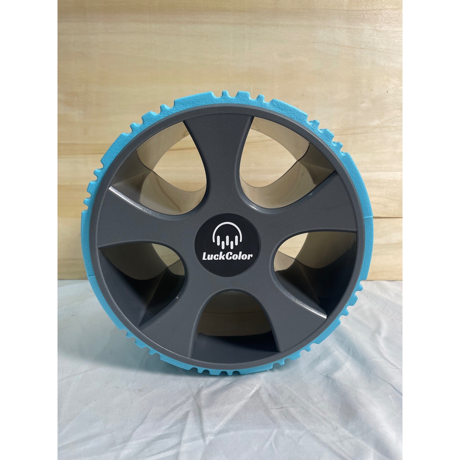 Luckcolor Yoga Wheel Blue Textured Back Roller for Flexibility and Balance