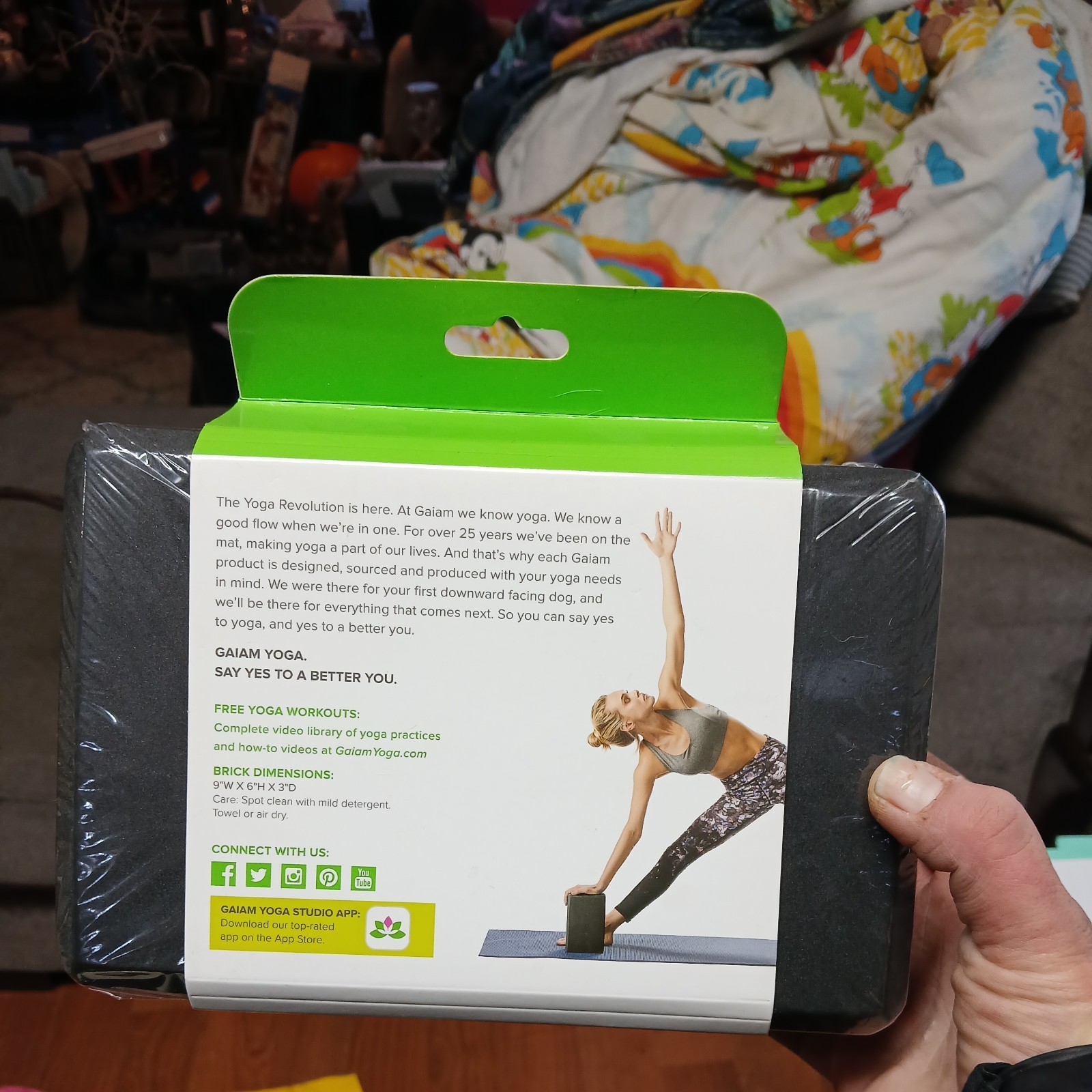 Gaiam Yoga Block New Sealed Black 9&Prime;W X 6&Prime;H X 4&Prime;D