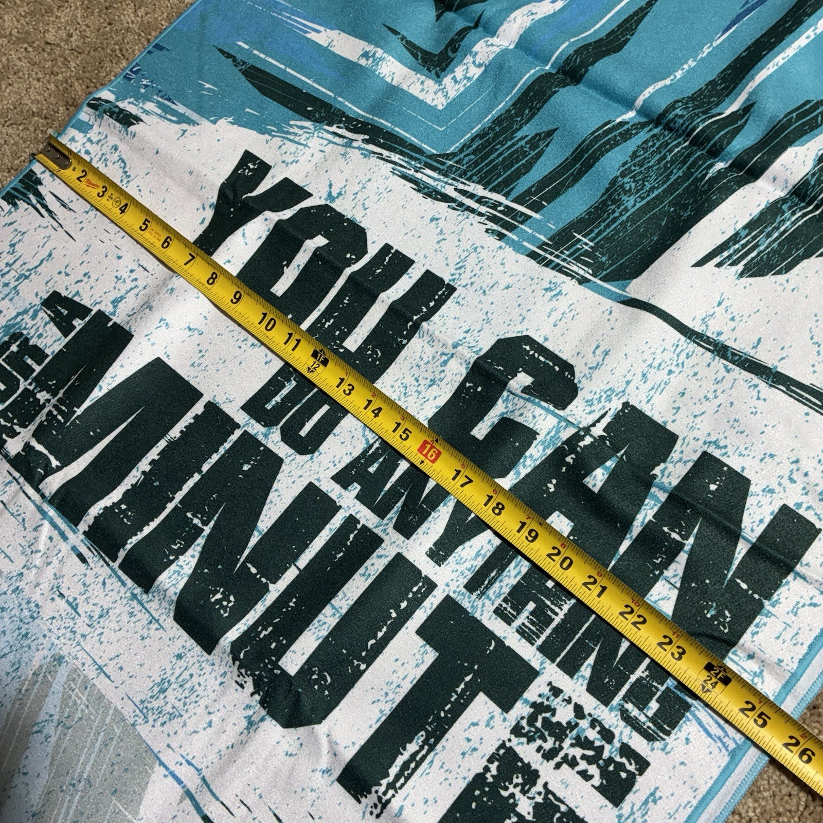 HOT YOGA MAT TOWEL / COVER With “You Can Do Anything For A Minute” Text