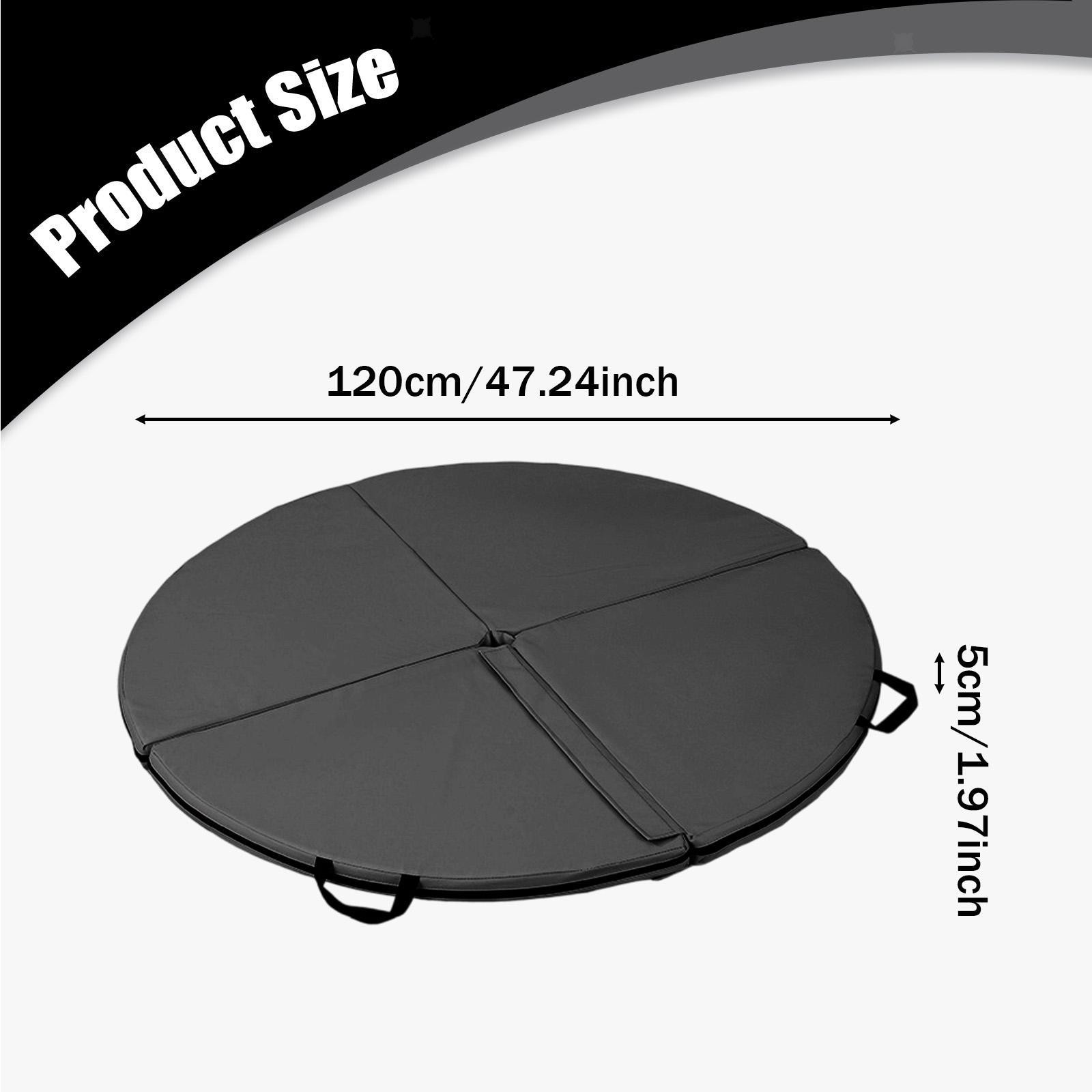Folding Pole Dance Mat Black Convenient Equipment Lightweight PU Cover Portable