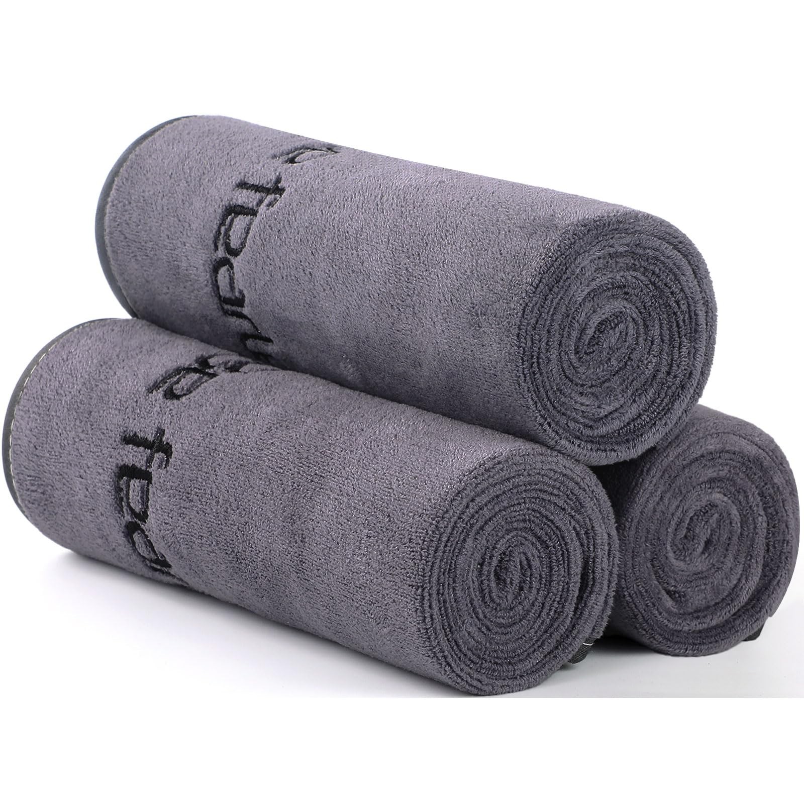 Wuwahold Microfiber Gym Towels Bigger Size Super Soft 3P-15×31 inches, Grey