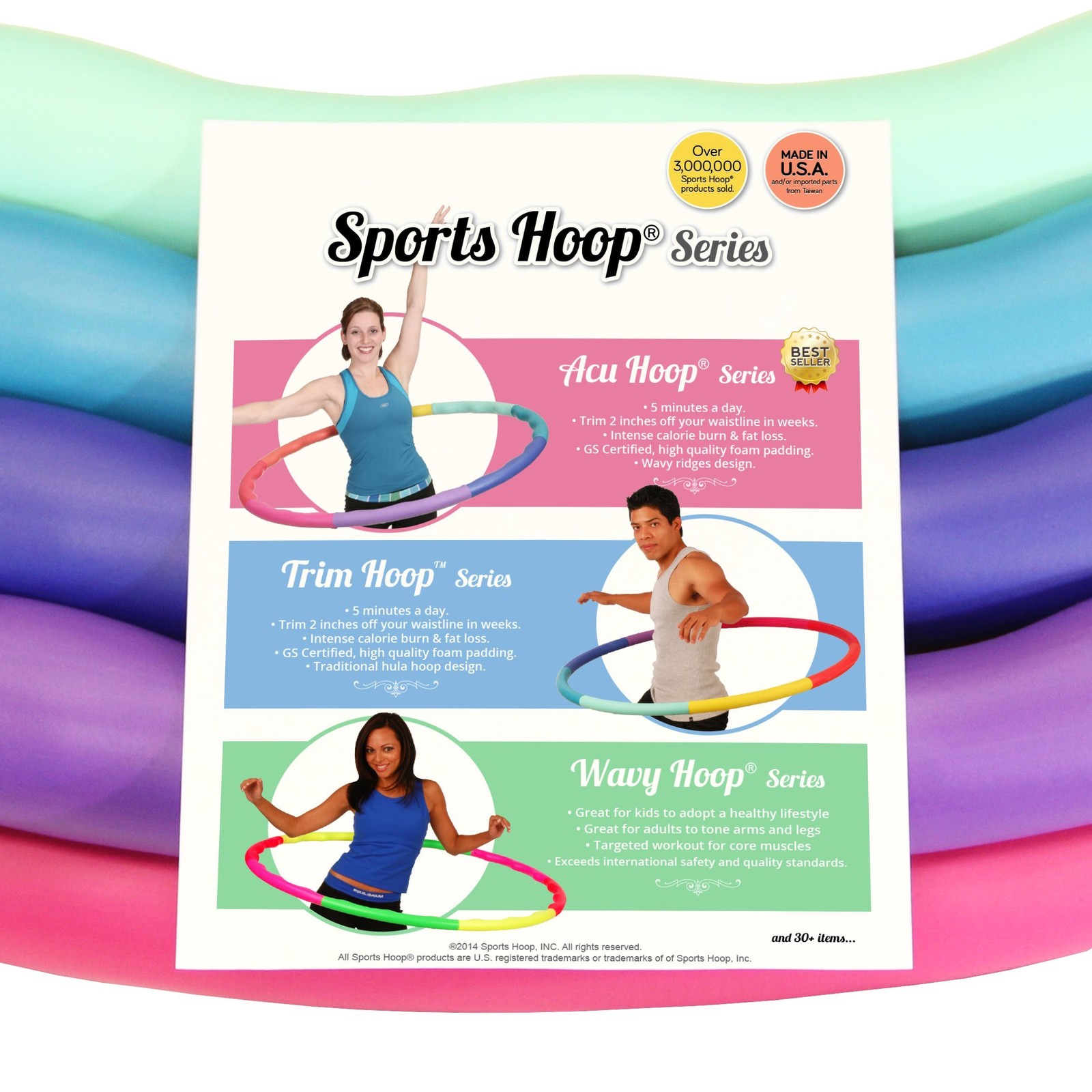 Weighted Hula Hoop, ACU Hoop 4M – 4 lb Medium, Weight Loss Ming/Red