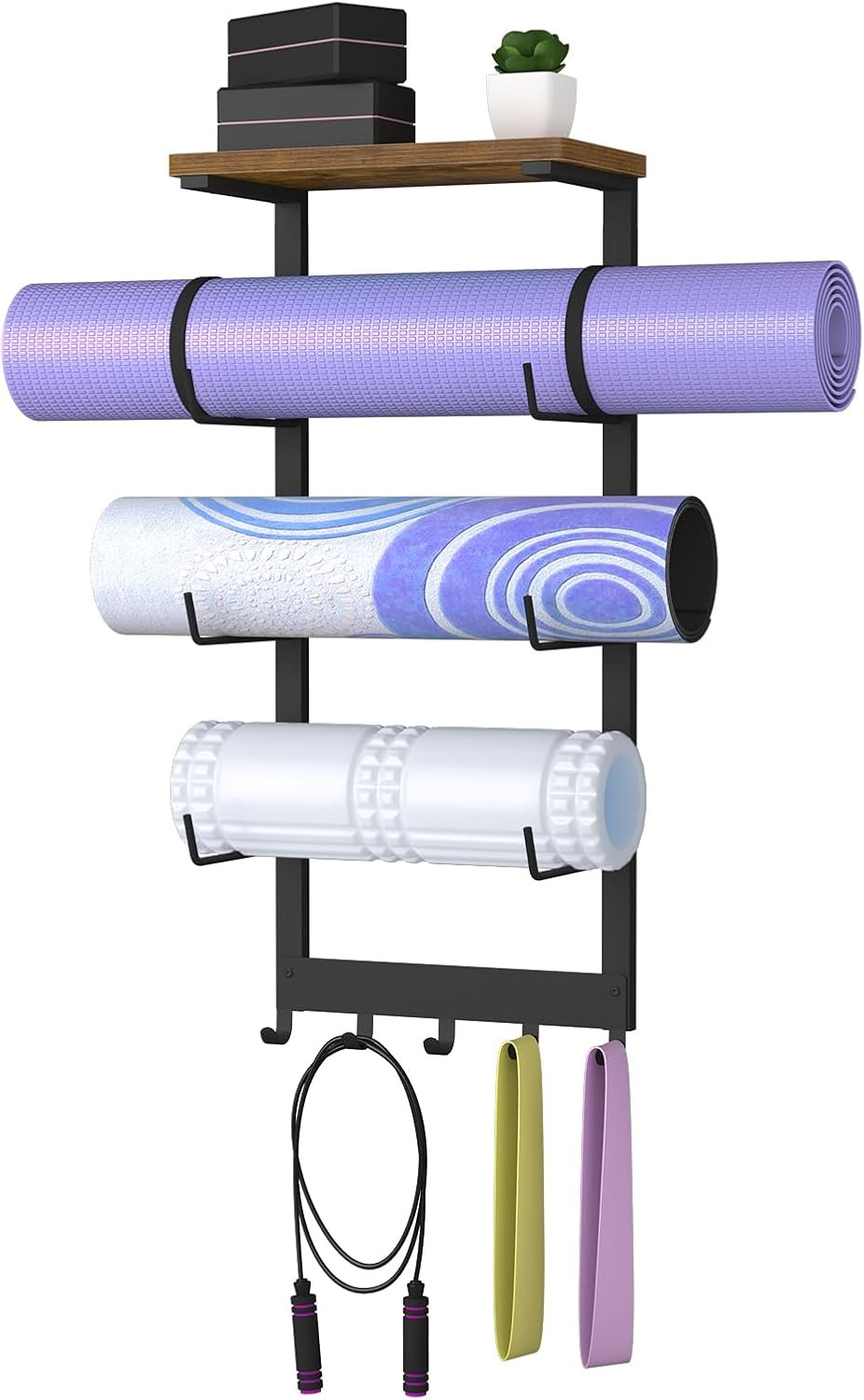 Yoga Mat Holder Wall Mount, Yoga Mats Storage Rack, Home Gym Wall Organizer Hold