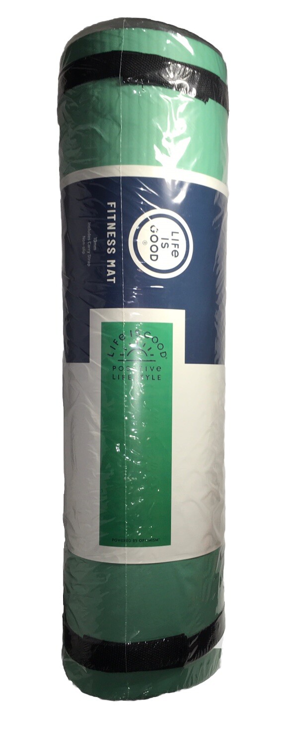 LIFE IS GOOD “POSITIVE LIFESTYLE” EXERCISE WORKOUT MAT Seafoam Green NWT