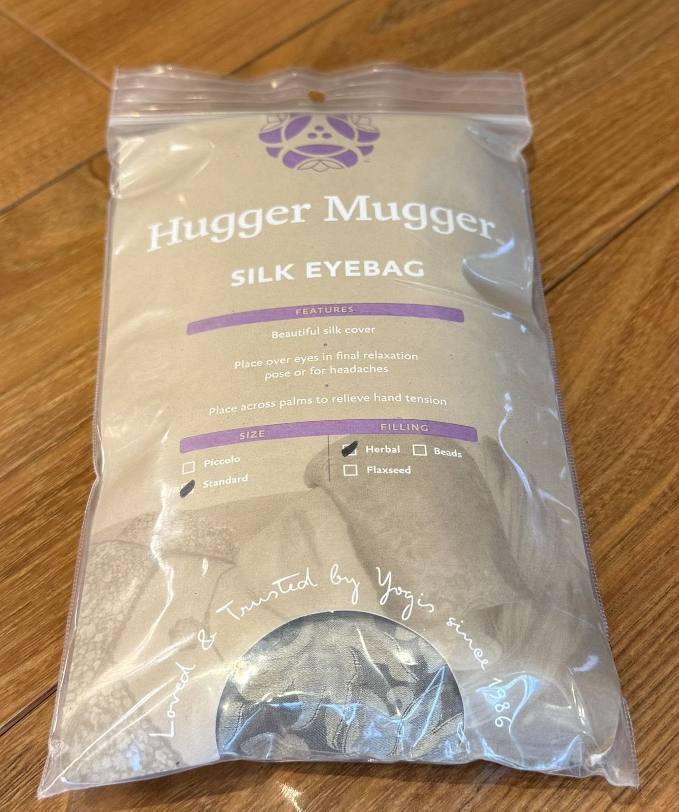 BRAND NEW Hugger Mugger Silk Eye Pillow Bag Yoga Relaxation Herbal Filling