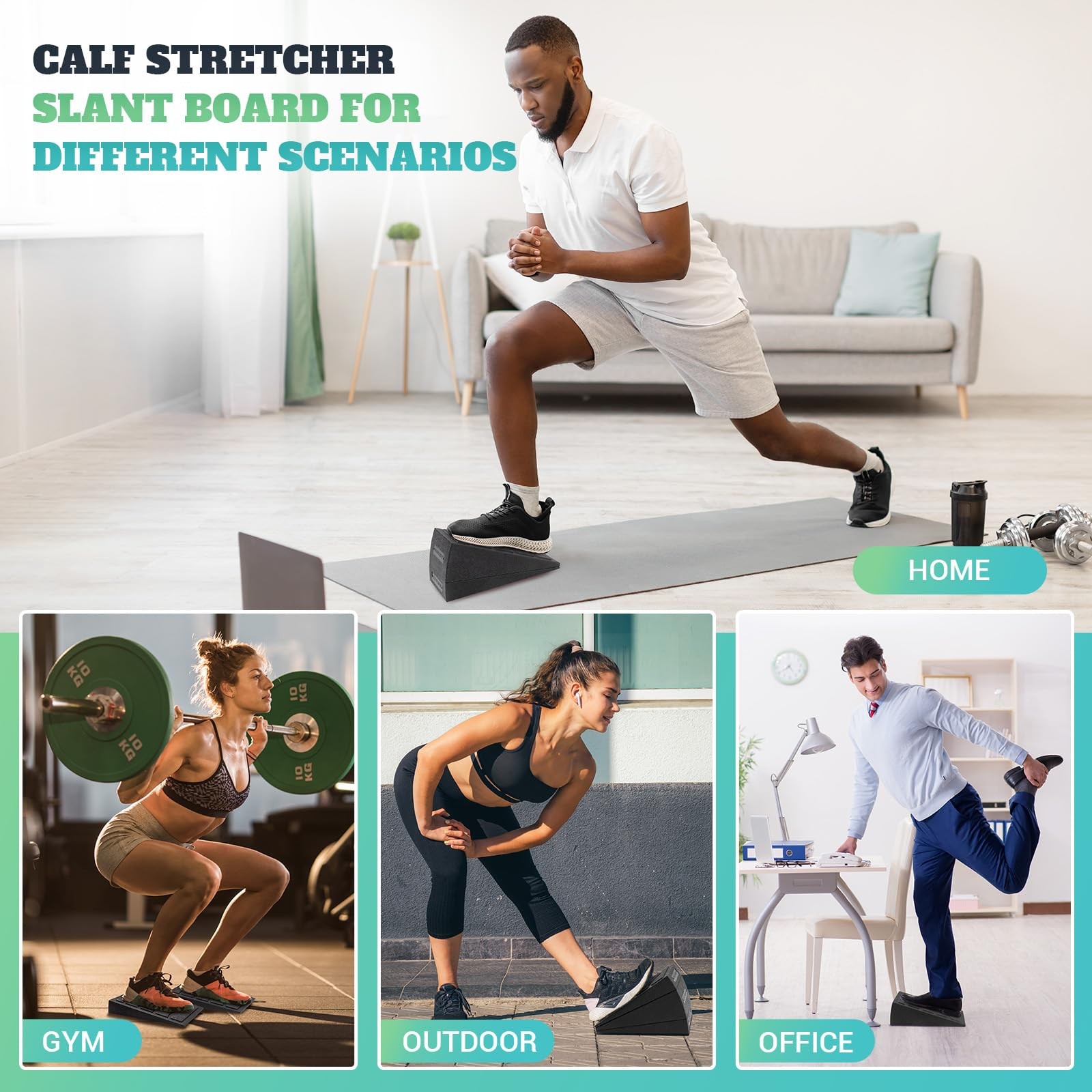 Slant Board Calf Stretcher 5 Adjustable Angles Foam Wedge for Squats & Therapy
