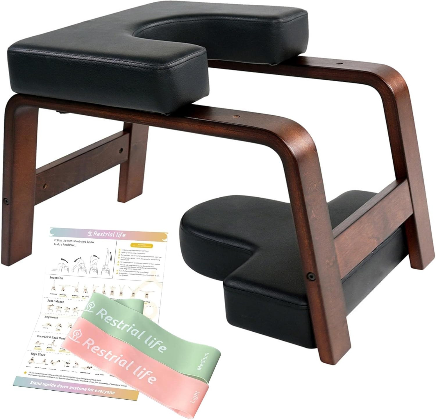 Yoga Inversion Bench- Headstand Bench for Home & Gym, Relieve Stress, Strengthen