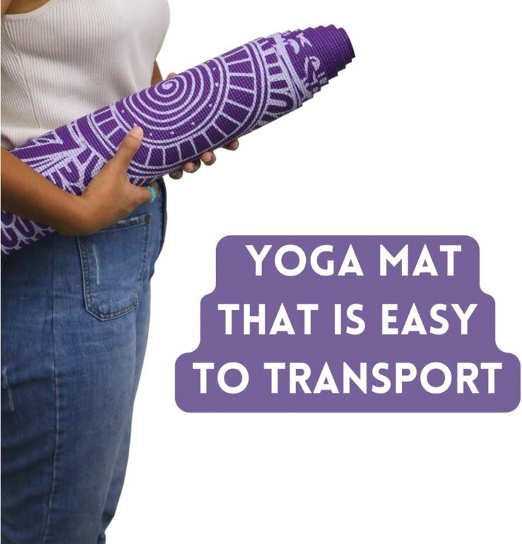 The Finix NBR Print Yoga Mat, 3mm Thick, 68 in. x 24 in. – Purple Non-slip – New